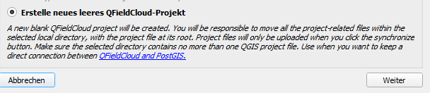 Neues leeres Projekt